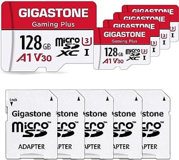 Gigastone 128GB Micro SD Card 5 Pack