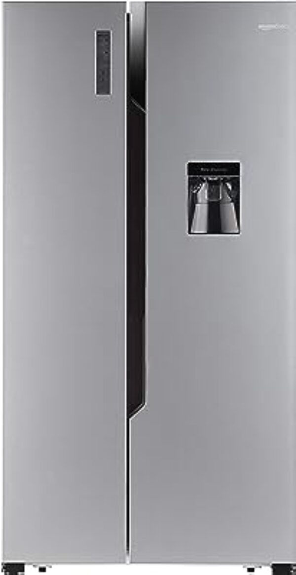 AmazonBasics Side-by-Side Refrigerator Silver Steel