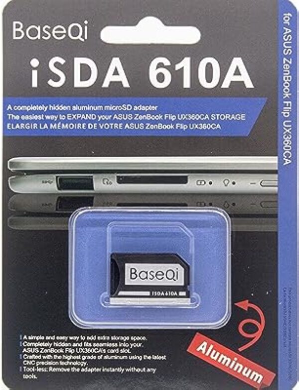 BASEQI aluminum microSD Adapter Asus ZenBook Flip ux360CA