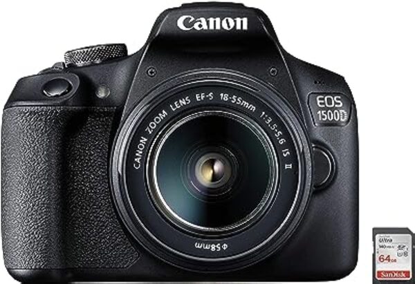 Canon EOS 1500D Digital SLR Camera Black EF S18-55 II Lens