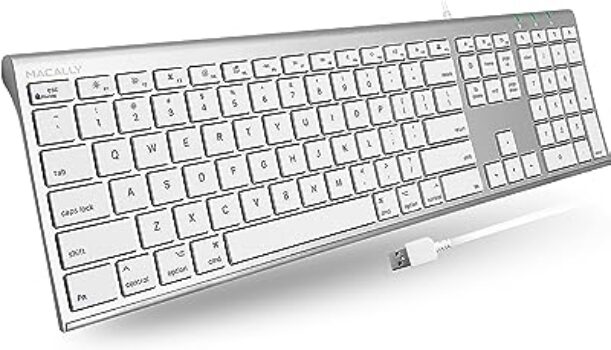 Macally Ultra-Slim USB Wired Keyboard for MacBook Pro