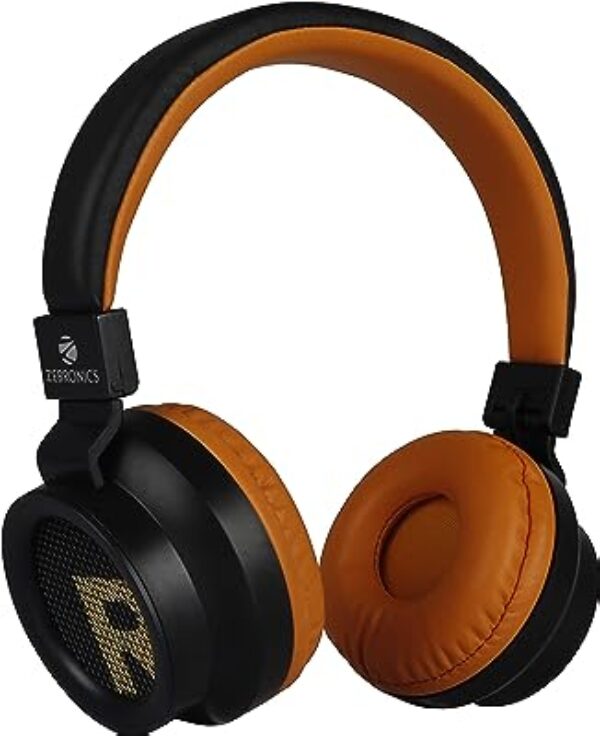Zebronics Bang Foldable Bluetooth Headphones (Orange)