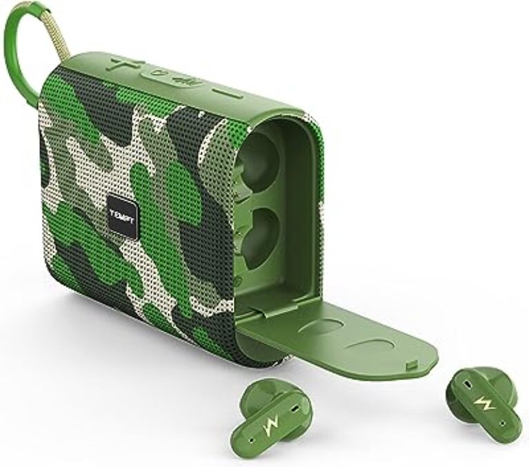 TEMPT® Juggler Bluetooth Speaker with TWS Earbuds (Army Green)