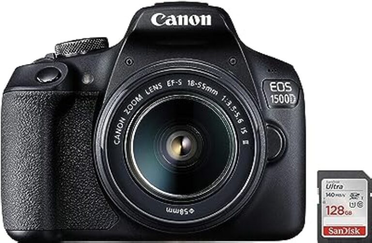 Canon EOS 1500D Black DSLR Camera with EF S18-55 Lens