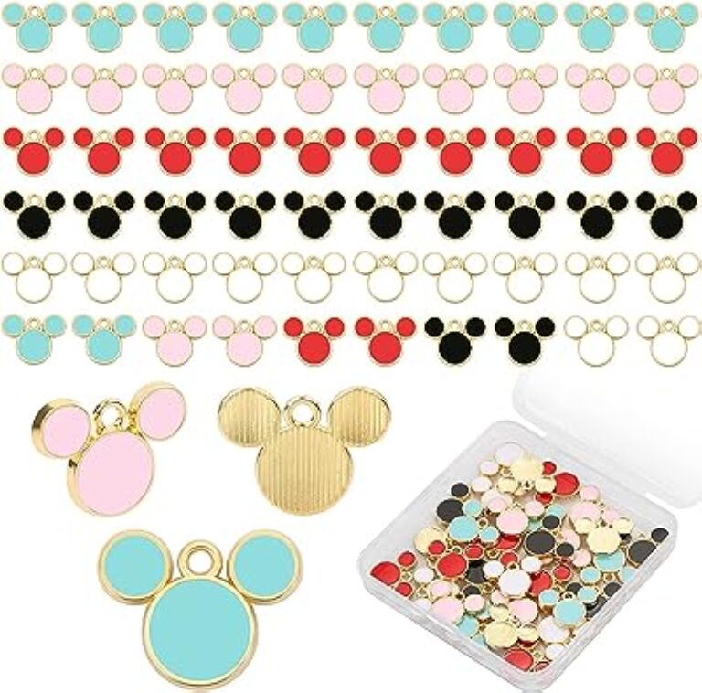 MIKIMIQI Mouse Charms Key Ring Acrylic Beads (60 Pcs