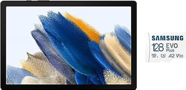 Samsung Galaxy Tab A8 10.5 Gray Tablet & EVO Plus 128GB microSDXC
