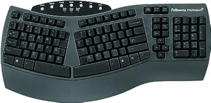 Fellowes Microban Split Keyboard Black