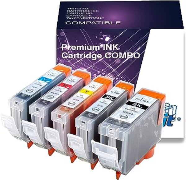 5 Packs PGI-5BK CLI-8 Ink Cartridges