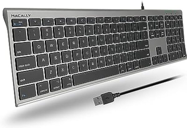 Macally Ultra-Slim USB Keyboard Silver (ACEKEYSG)