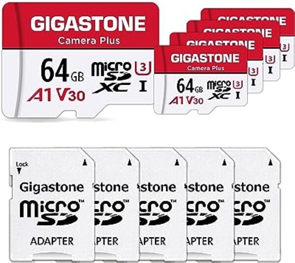 Gigastone 64GB Micro SD Card 5 Pack
