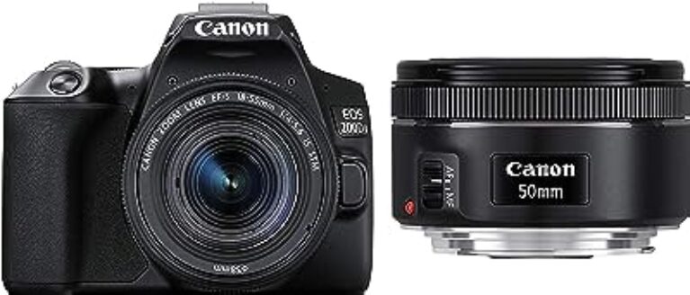 Canon EOS 200D II 24.1MP DSLR Camera + EF-S 18-55mm f4 STM Lens (Black)