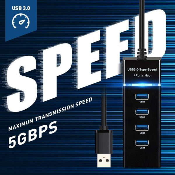 4-Port USB Hub with USB 3.0 Super Speed - Image 2